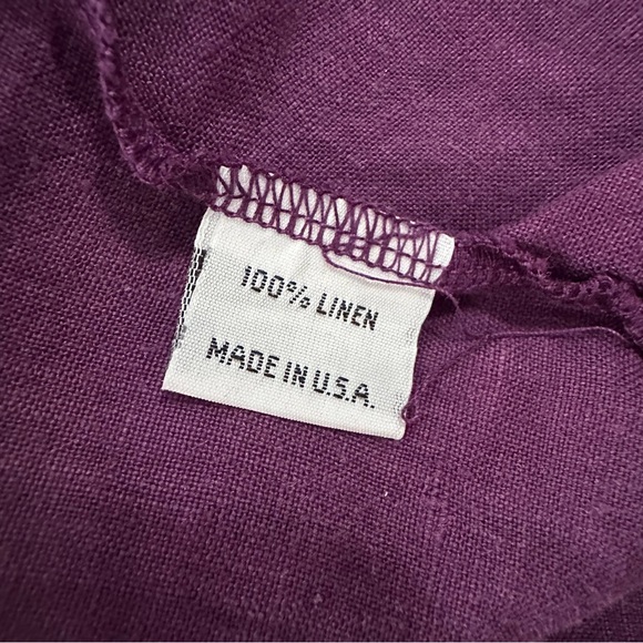 Bryn Walker 100% Linen Purple Franci Asymmetrical Hem Ruffle Tunic Womens Small - Picture 7 of 8